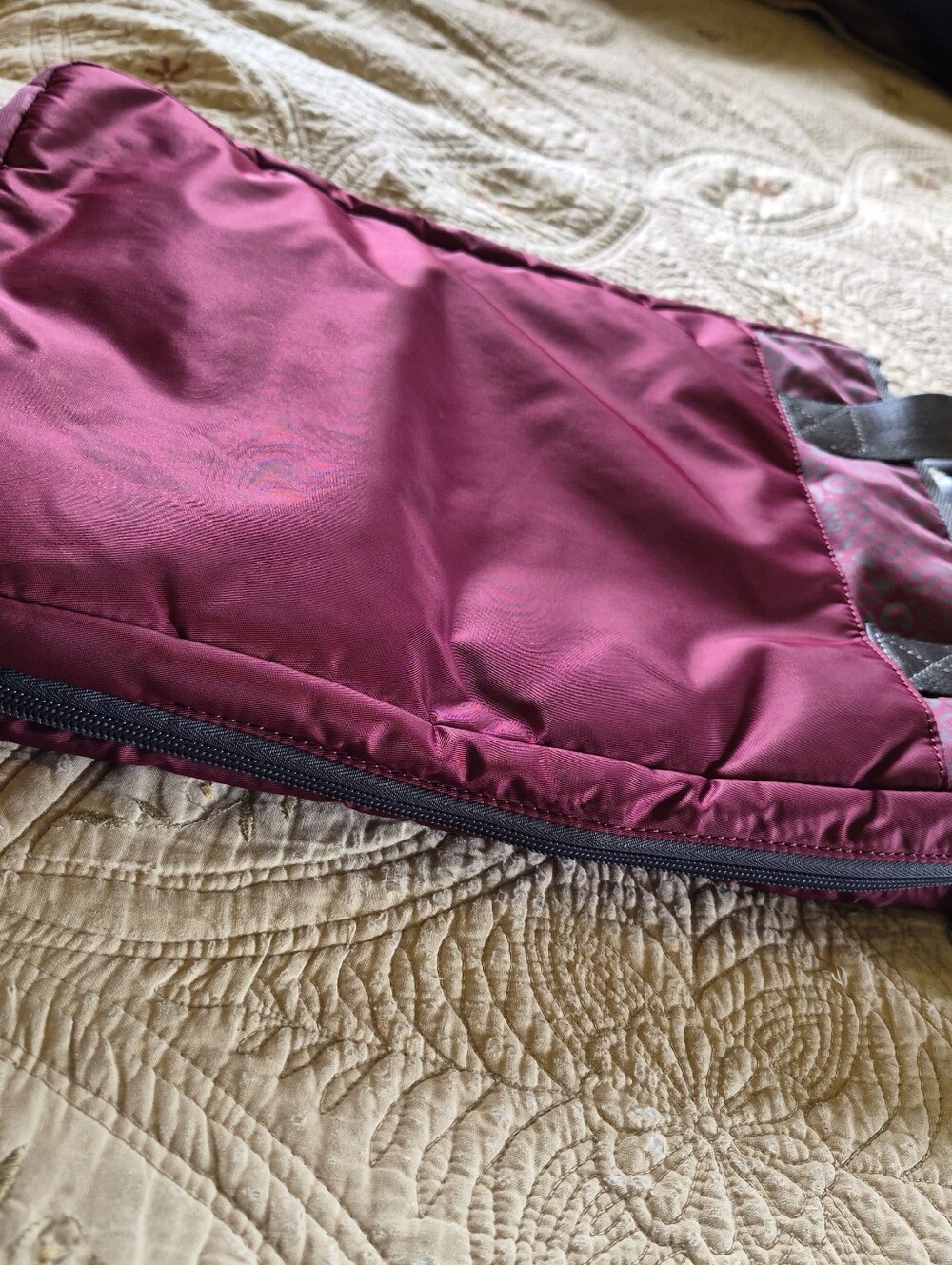 Chala Burgundy and Gray Tote with Paw Charm - Picture 14 of 15